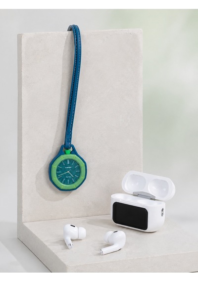 Bluetooth 5.4 Kablosuz Kulaklık Yeşil Askılı Analog Charm Saat İkili Set Altın
