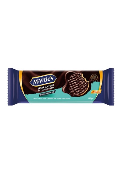 Mcvitie's Digestive Zero Bitter Çikolata Kaplı Bisküvi 150 G - 7 Adet Tarı