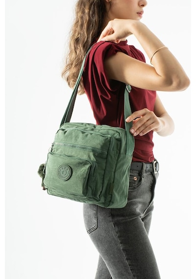 Baginn Kadın Postacı Çanta 28 32 Cm 571 Collection Klinkır Hafif Yağmur Geçirmez Klinkır Kumaş Çok Cepli Yeşil