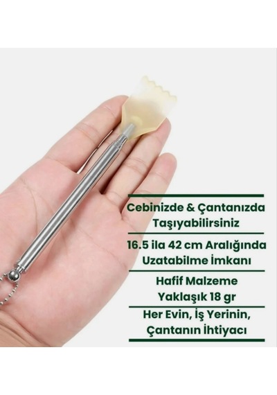 Powershıeld Pratik Uzayabilen Teleskopik Sırt Kaşıma Aleti - Sırt Kaşıyıcı - Sırt Masajı 16,5 - 42 Cm Açık Bej