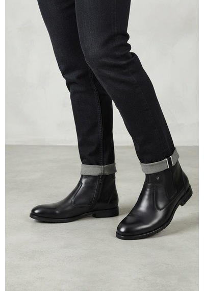 Pierre Cardin 1196063 Hakiki Deri Erkek Klasik Günlük Bot Siyah
