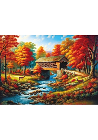 Kızıl Ağaçlar Köprüsü 500 Parça Puzzle