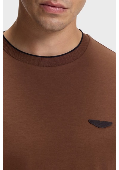 Boss % 100 Pamuk Regular Fit Bisiklet Yaka T Shirt Erkek T Shirt 50575011 214 Kahve