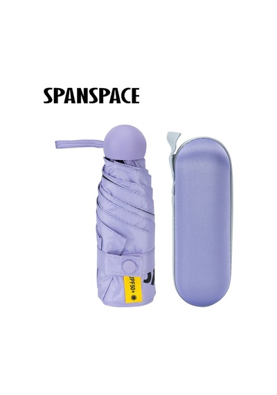 Spanspace Kompakt Kapsül Şemsiye 6 Telli Saklama Kutulu, Mor