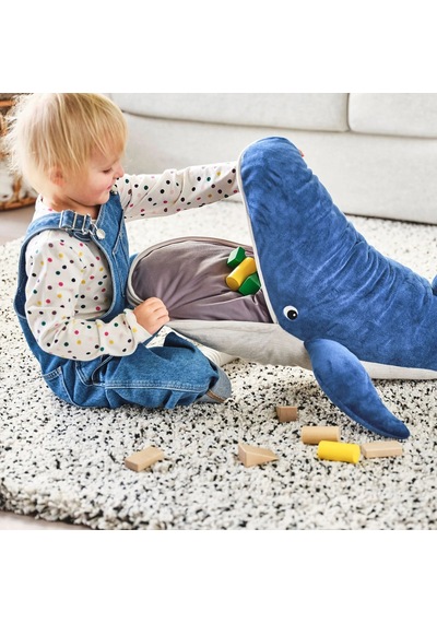 Ikea Blavıngad Peluş Oyuncak 100 Cm Beyaz - Mavi