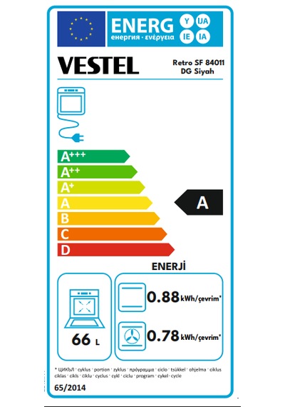 Vestel Retro SF 84011 DG 4 Gözü Solo Fırın Siyah