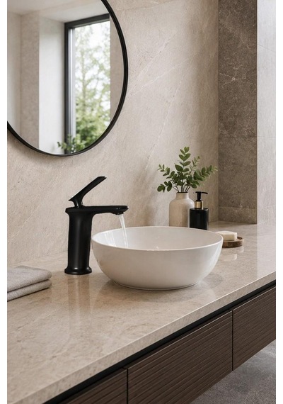 Forma Kısa Lavabo Bataryası Mat Sıyah Mat Siyah