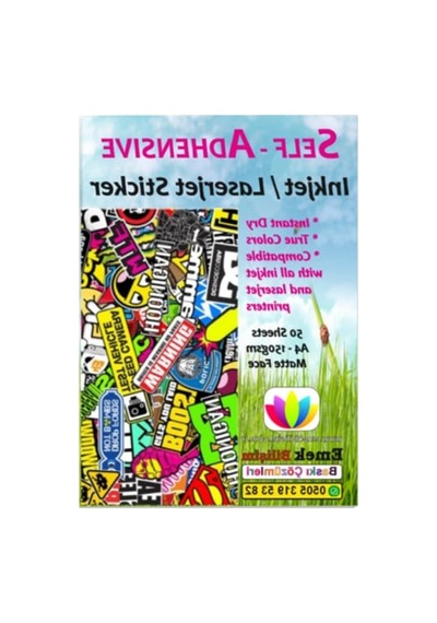 A4 Yapışkanlı Etiket Kağıdı, Mat Yüzeyli, 120gsm 50 Yaprak Diğer