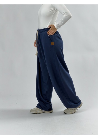 Cocopelli Tasarım Paça Ayarlamalı Lacivert Kadın Baggy Pantolon Coc3509