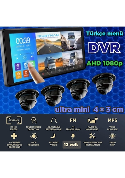 Dvr Dokunmatik Video Müzik 4 Ad 1080p Ahd 150'' Ultra Mini Kamera