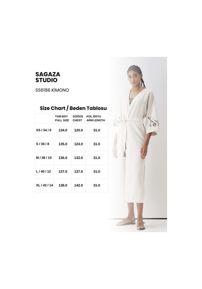 Sagaza Studio Ss6186 Keten Bağlamalı Kimono Siyah