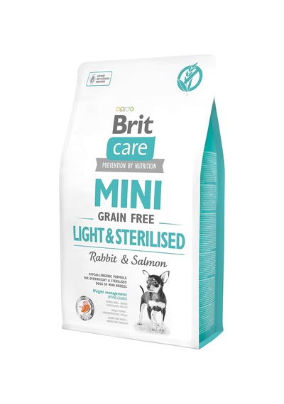 Light & Sterilised, Minik Irk - Kısırlaştırılmış Köpekler İçin, Tahılsız, Hipoalerjenik Tavşan Etli Ve Somon Balıklı Kuru Mama, 2 Kg