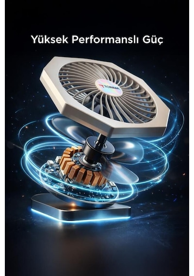 Özel Üretim Şarjlı Masaüstü Vantilatör Powerbank 3600 Mah F58 Taşınabilir Odası Ofis