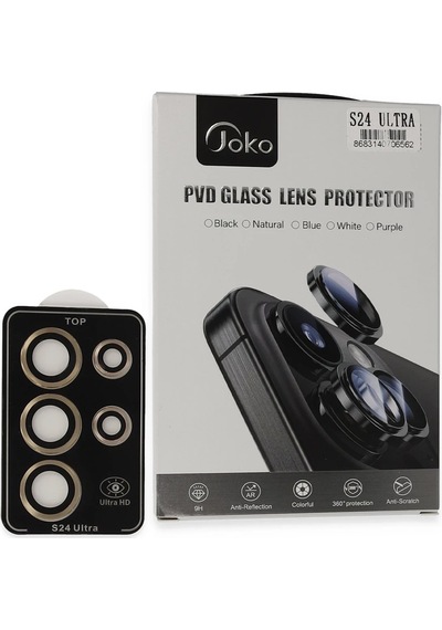 Muratech Joko Samsung Galaxy Uyumlu  S24 Ultra Pvd Metal Kamera Lens - Gold