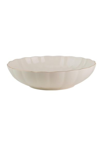 Kütahya Porselen Bone Luz Altın Yaldzlı Bowl Kase 25x6cm 2000ml 4 Lü Bnlzf25ks00 Çok Renkli