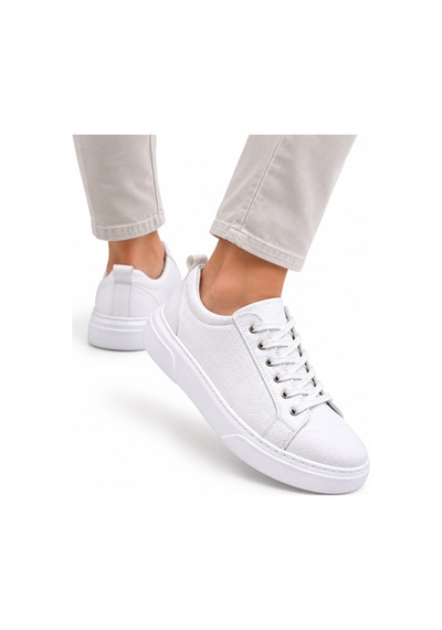 Yalçın Erkek Casual Bağcıklı Ortopedik Rahat Kaymaz Taban Sneaker Ayakkabı Beyaz - 919615758 Beyaz