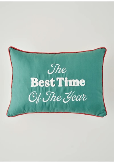 Bella Maison New Year Yılbaşı Kırlent Kılıfı Yeşil 35x50 Cm Yeşil