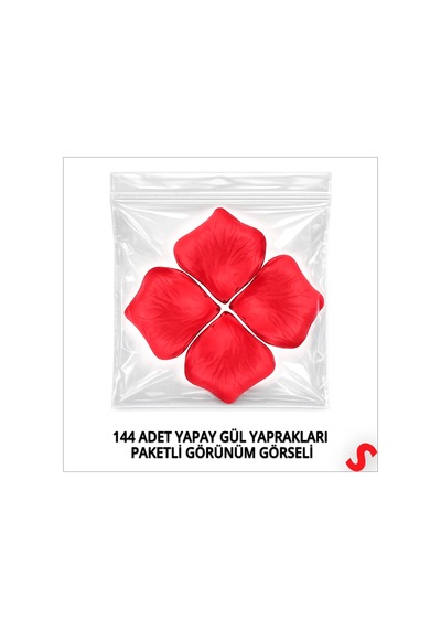 Yapay Gül Yaprakları-144 Adet- Kırmızı Renkli