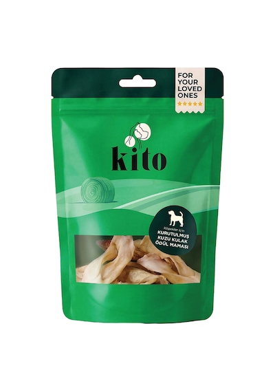 Kito Kurutulmuş Kuzu Kulak Çiğnemelik Doğal Glutensiz Organik Köpek Ödül Maması 100 G