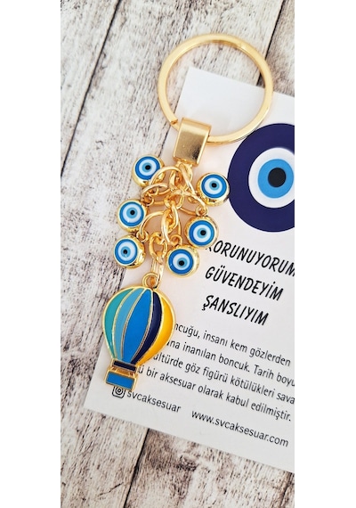 Hediyelik Özgürlük Simgesi Balon Anahtarlık - Renkli