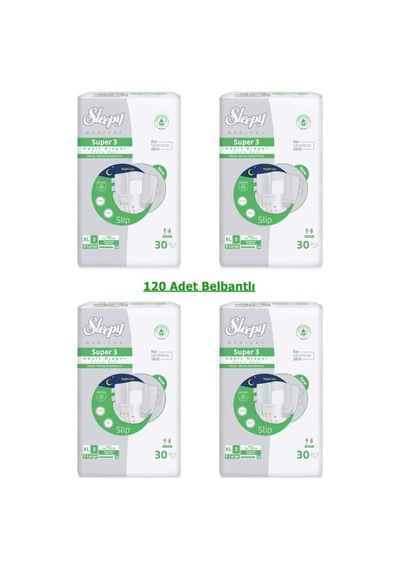 Sleepy Süper3 Belbantlı Hasta Bezi Xl Beden 4 Paket 120 Adet