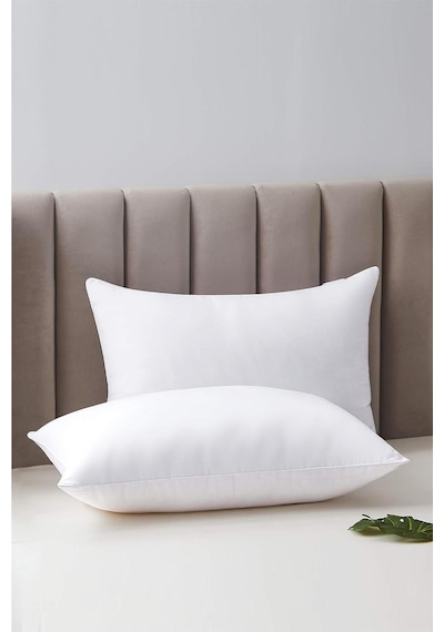 Elyaf Dolgulu 2 Adet Silikon Yastık 50x70 Cm Pamuk Antibakteriyel Otel Yastık Beyaz Yumuşak