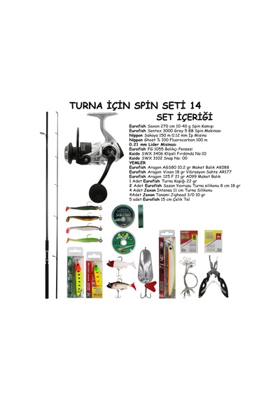 Turna Avı İçin Spin Olta Seti 14