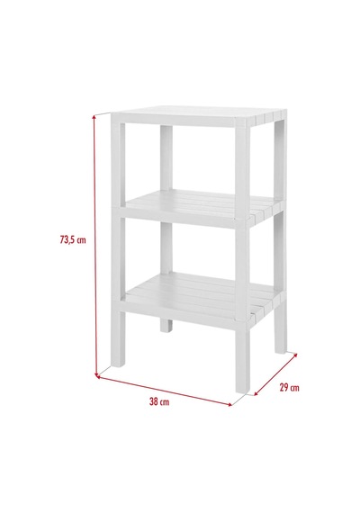 3 Katlı Beyaz Raf Kitaplık & Banyo Düzenleyicisi 73,5 Cm Çok Renkli