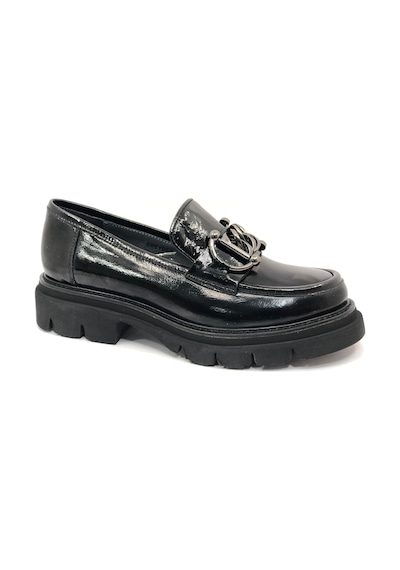 Greyder 72192 Zn Urban Deri Comfort Casual Oxford Kadın Ayakkabı Siyah Rugan