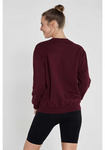 Jerf Lydney Kadın Sıfır Yaka Sweatshirt Bordo 001