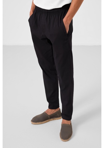 Tommylife Siyah Standart Fit Dokuma Hafif Esnek Chino Erkek Pantolon - 82179 Siyah