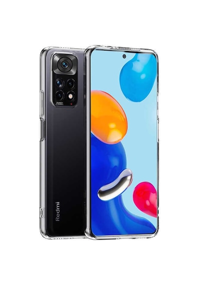 Fibaks Redmi Note 11/11s Uyumlu Kılıf Kamera Korumalı Şeffaf Esnek Silikon Kapak