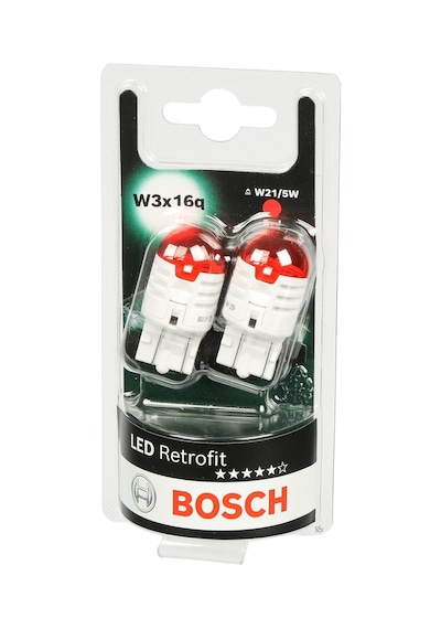 Bosch Led Retrofit W21/5w T20 Dipsiz Kırmızı Led Ampul 12v W3x16q