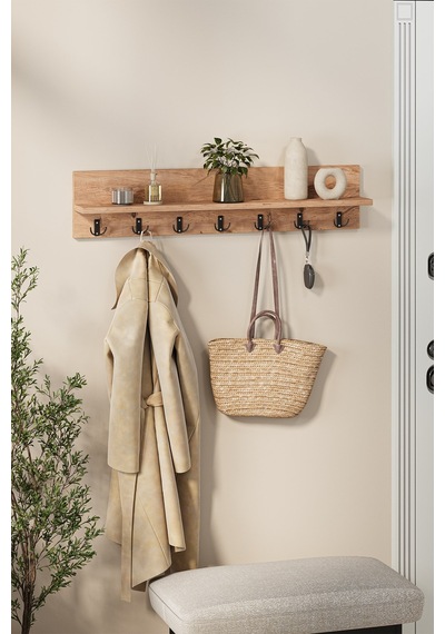 Bofigo Portmanto Duvar Askılığı Elbise Askılığı Yıldız Çam 91 Cm Çam