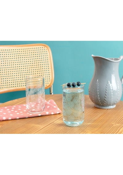 Madame Coco Musette-White Flowers 4'Lü Meşrubat Bardağı Seti 365 ML