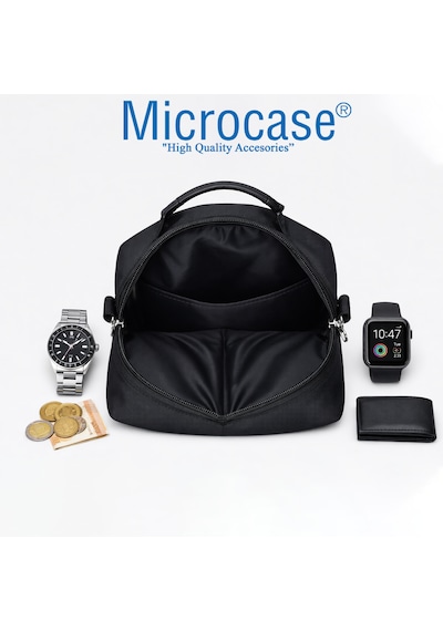 Microcase 4 Bölmeli Günlük Kullanım İçin Su Geçirmez Omuz Askılıklı El Çantası Al5498 Siyah