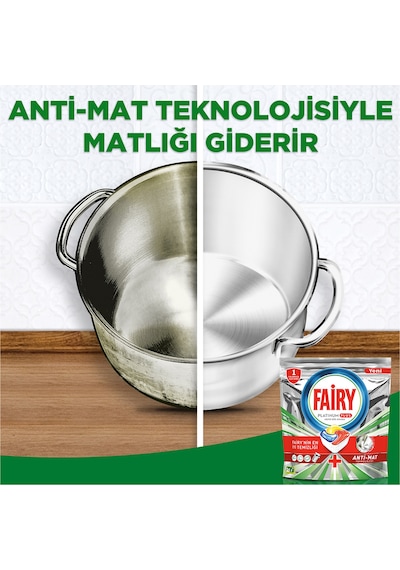 Fairy Platinum Plus Limon Kokulu 22 Yıkama Bulaşık Makinesi Deterjanı Tableti - Kapsülü