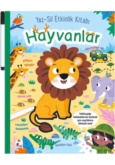 Yaz-sil Etkinlik Kitabı - Hayvanlar Kalemli - Aıaı-878178