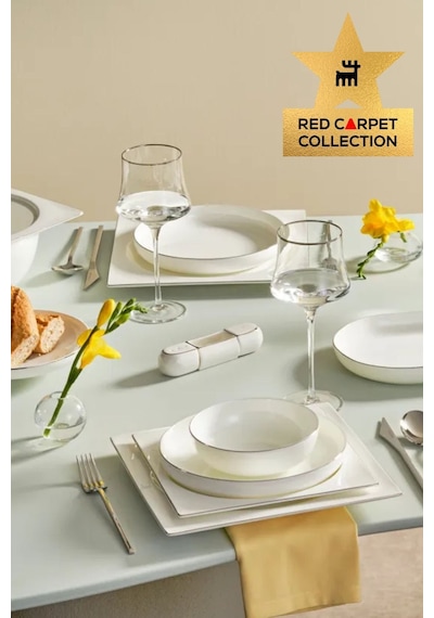 Karaca Red Carpet Collection Fine Pearl Extra Nish 58 Parça 12 Kişilik Yemek Takımı Platin