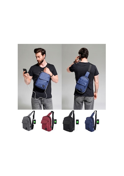 My Valice Smart Bag Usb'Li Çapraz Göğüs Çantası 1505 Gri