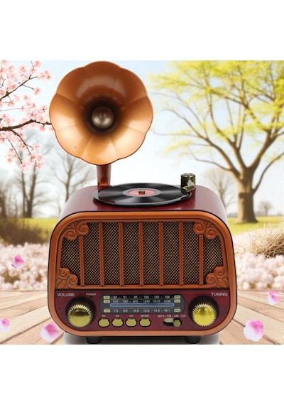 Dexxony Dcx-13 Kahverengi Nostaljik Radyo & Zarif Nostaljik Ahşap Görünümlü Radyo Bluetooth Hoparlör