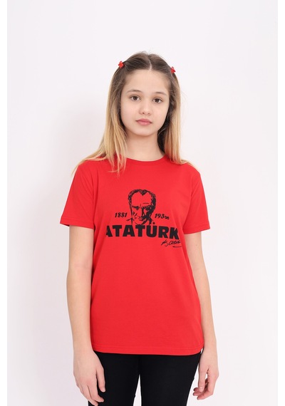 Toontoy Kids Toontoy Unisex Çocuk Baskılı Tişört Kırmızı