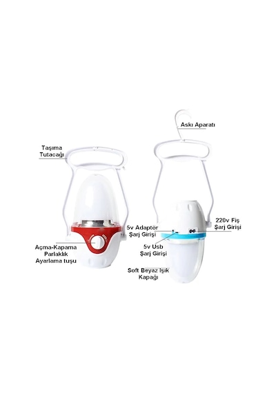 LED IŞILDAK LAMBA ŞARJLI - PARLAKLIĞI AYARLANABİLİR (DIMMER)