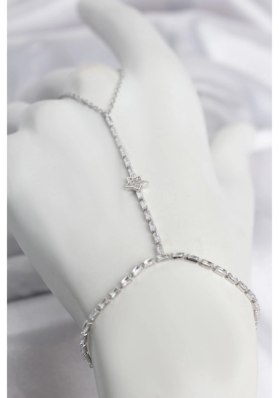 Gümüş Renk Pirinç Zirkon Taşlı Yıldız Model Şahmeran Çok Renkli 62998931