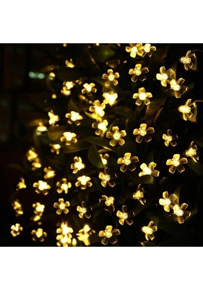 Mey İthalat Solar 5m 50 Led Papatya Gün Işığı 8 Fonksiyonlu Çok Renkli