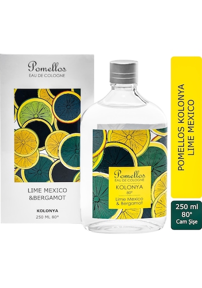 Pomellos 80 Derece Lime Mexico & Bergamot Kolonya Cam Şişe 250 ML