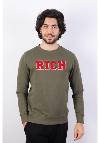 Haki Erkek Baskılı Sweatshirt Çok Renkli