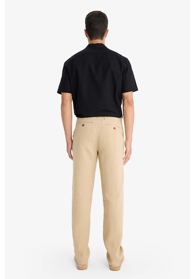 DeFacto %100 Keten Relax Fit Rahat Kesim Düz Paça Yazlık Pantolon C1117AX25SPBG732