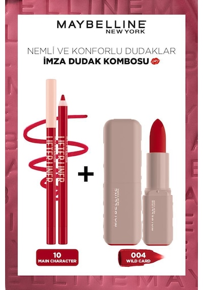 Lifter Liner Dudak Kalemi 010 Main Character + Hyalüronik Asitli Besleyici Yağlı Ruj 004 Wild Card pktnemvkomfordudak4-11116 004