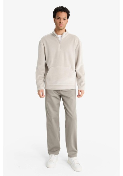 Defacto Yumuşak Tuşe Kadife Sweatshirt F2352AX25WN Gri